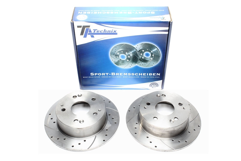 TA Technix Sport Bremsscheiben Satz Hinterachse gelocht + geschlitzt für Honda Accord VI
