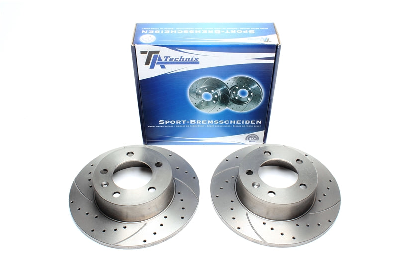 TA Technix Sport Bremsscheiben Satz Hinterachse gelocht + geschlitzt für Nissan / Opel / Renault Interstar Bus/Kasten/Pritsche / Movano Combi / Movano Kasten / Movano Pritsche / Movano Kipper / Master II Bus / Master II Kasten / Master II Pritsche