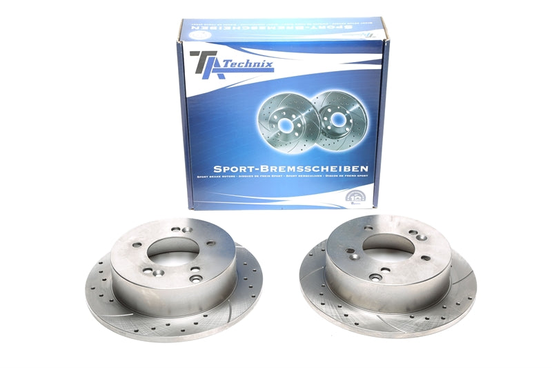 TA Technix Sport Bremsscheiben Satz Hinterachse gelocht + geschlitzt für Hyundai / Kia XG / Sonata V / Tucson / Magentis / Sportage