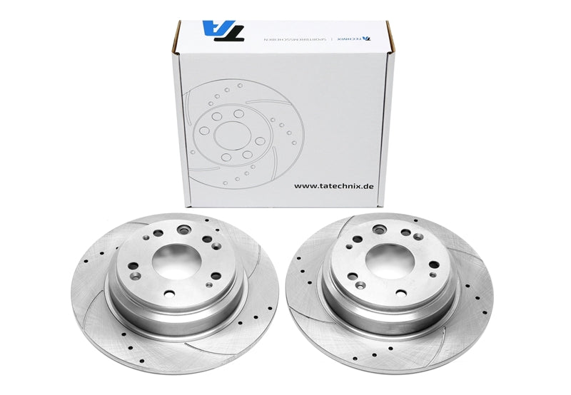 TA Technix Sport Bremsscheiben Satz Hinterachse gelocht + geschlitzt für Honda Accord VII Tourer