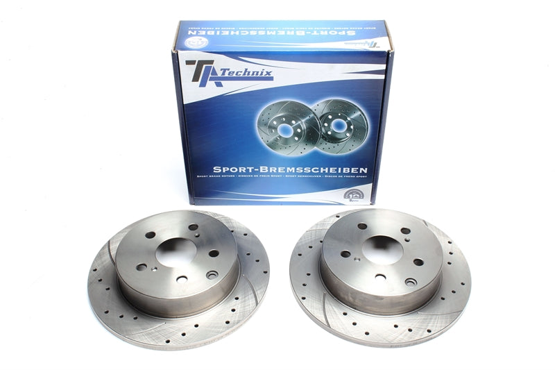 TA Technix Sport Bremsscheiben Satz Hinterachse gelocht + geschlitzt für Toyota RAV 4