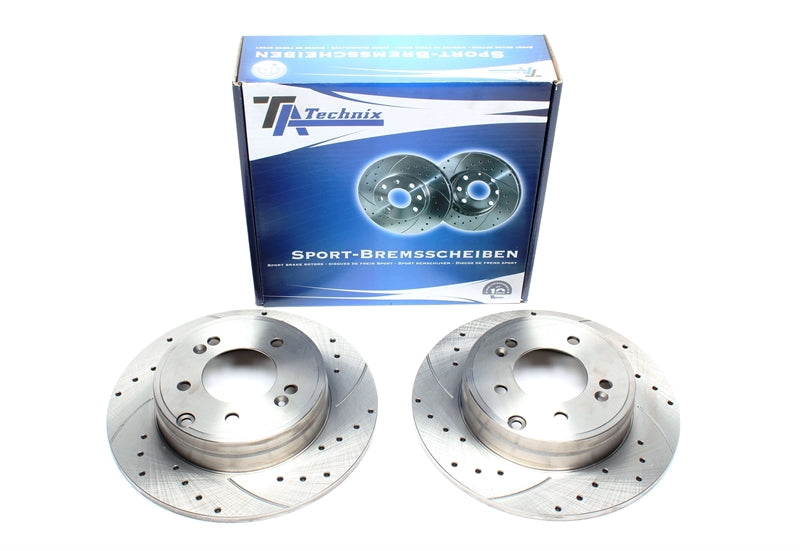 TA Technix Sport Bremsscheiben Satz Hinterachse gelocht + geschlitzt für Hyundai / Kia Grandeur / Sonata V / Optima