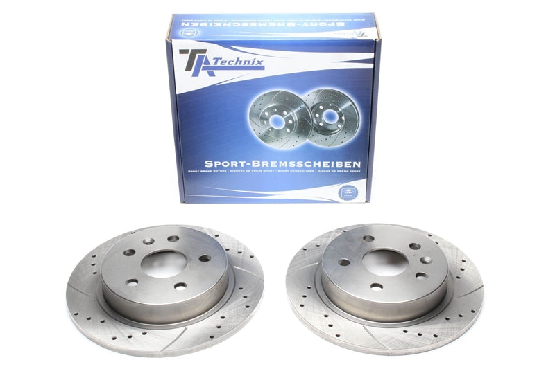 TA Technix Sport Bremsscheiben Satz Hinterachse gelocht + geschlitzt für Opel/Saab Insignia/9-5