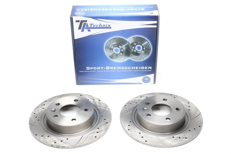 TA Technix Sport Bremsscheiben Satz Hinterachse gelocht + geschlitzt für Opel Ampera/Astra/Zafira