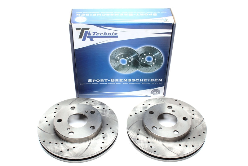 TA Technix Sport Bremsscheiben Satz Vorderachse gelocht + geschlitzt + innenbelüftet für Toyota Camry / Camry Station Wagon / Picnic