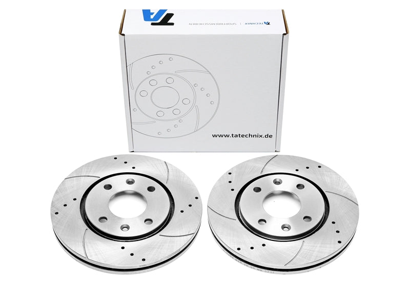 TA Technix Sport Bremsscheiben Satz Vorderachse gelocht + geschlitzt + innenbelüftet für Peugeot 406 / 406 Break