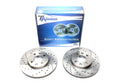 TA Technix Sport Bremsscheiben Satz Vorderachse gelocht + geschlitzt + innenbelüftet für Renault Laguna I / Laguna I Grandtour/ Megane I Coach / Megane I Cabriolet / Megane I / Megane Scenic / Safrane I