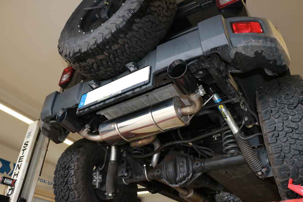 Fox passend fürJeep Wrangler III - JK Endschalldämpfer quer Ausgang rechts/links - 1x100 Typ 25 rechts/links schwarz matt keramikbeschichtet