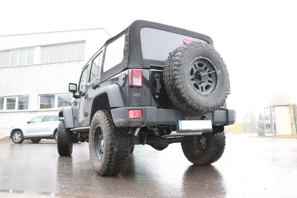Fox passend für Jeep Wrangler III - JK Endschalldämpfer quer Ausgang rechts/links - 1x100 Typ 25 rechts/links schwarz matt keramikbeschichtet