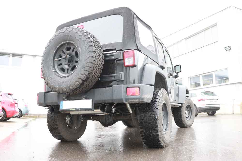 Fox passend fürJeep Wrangler III - JK Endschalldämpfer quer Ausgang rechts/links - 1x100 Typ 25 rechts/links schwarz matt keramikbeschichtet
