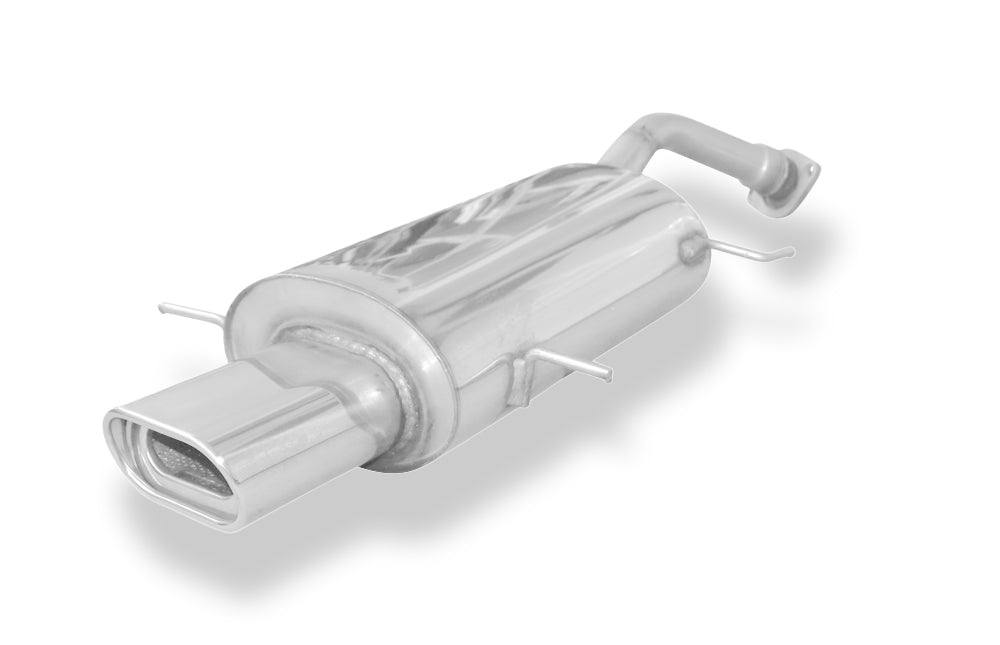 Fox passend fürMazda MX3 Typ EC Endschalldämpfer mit Tulpe und Flansch - 135x80 Typ 53