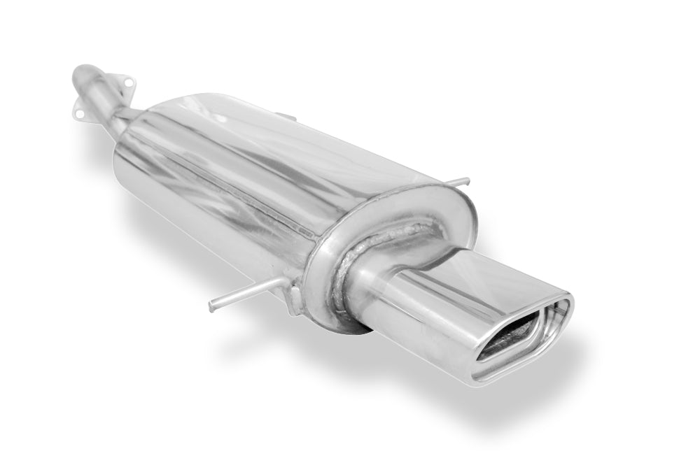 Fox passend fürMazda MX3 Typ EC Endschalldämpfer mit Tulpe und Flansch - 135x80 Typ 53