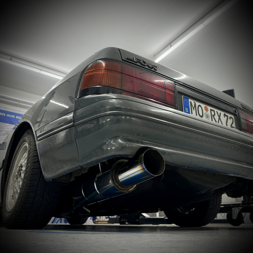 Fox passend fürMazda RX7 - FC Endschalldämpfer links JDM Style - 1x114 Typ 10 rechts/links colouriert (bunter Rand)