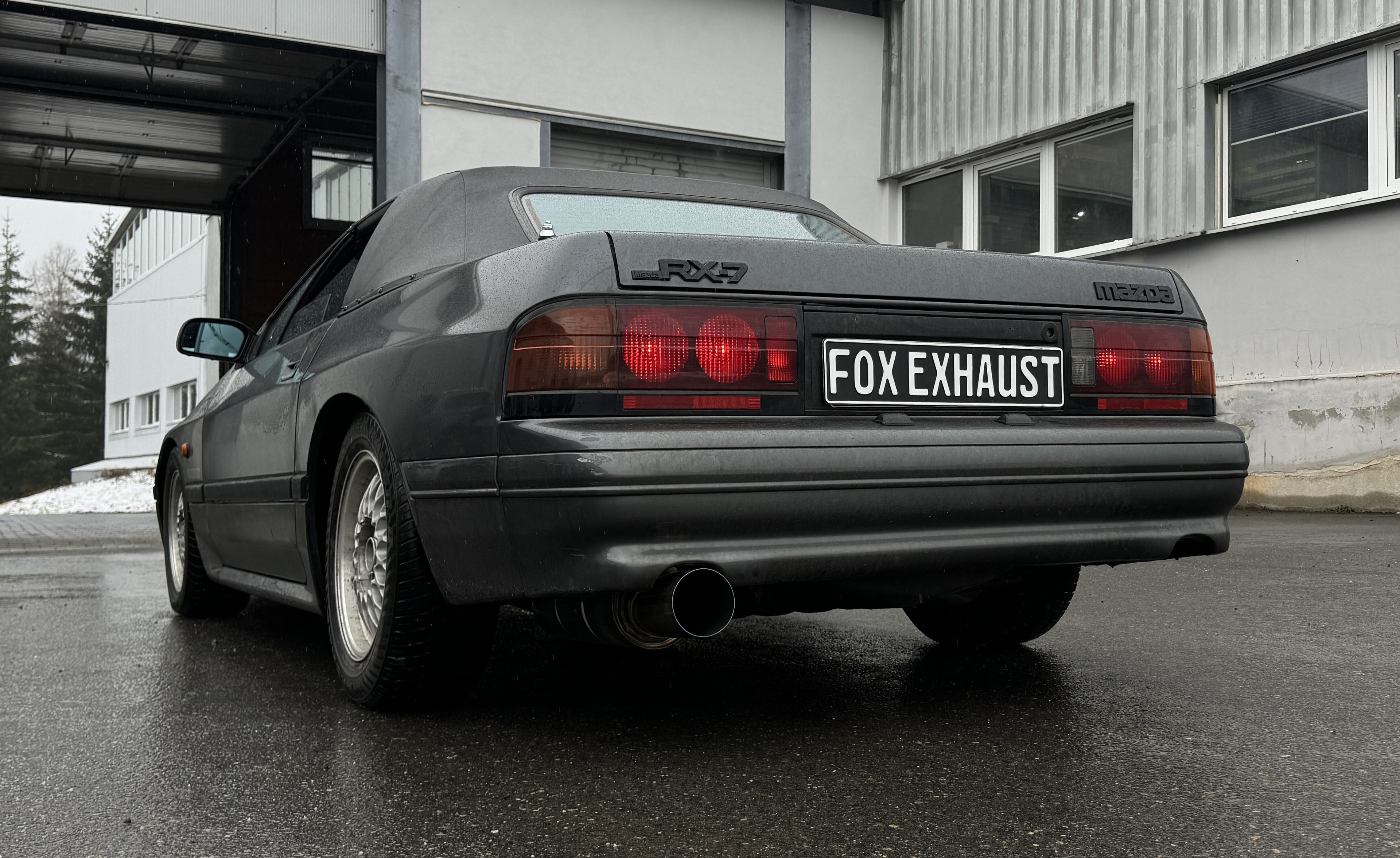 Fox passend für Mazda RX7 - FC Endschalldämpfer links JDM Style - 1x114 Typ 10 rechts/links colouriert (bunter Rand)