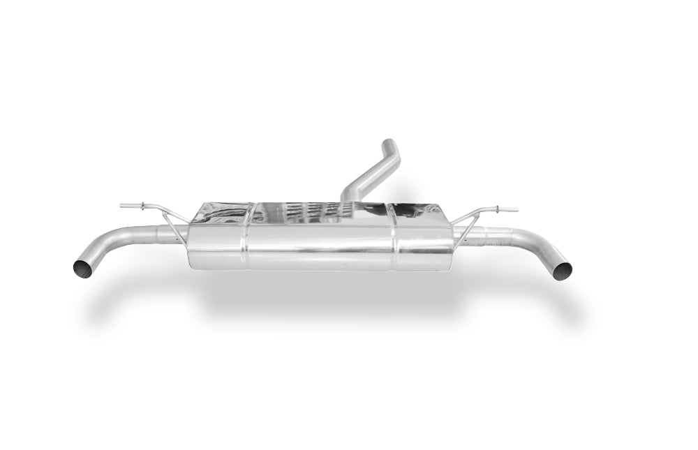 Fox passend für Mercedes A-Klasse 176/245 Endschalldämpfer quer Ausgang rechts/links - ohne Endrohre mit 90° Bögen für Modelle mit original Endrohrblenden