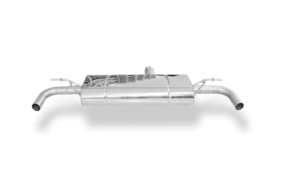 Fox passend für Mercedes A-Klasse 176/245 4-matic Endschalldämpfer quer Ausgang rechts/links - ohne Endrohre mit 90° Bögen für Modelle mit original Endrohrblenden