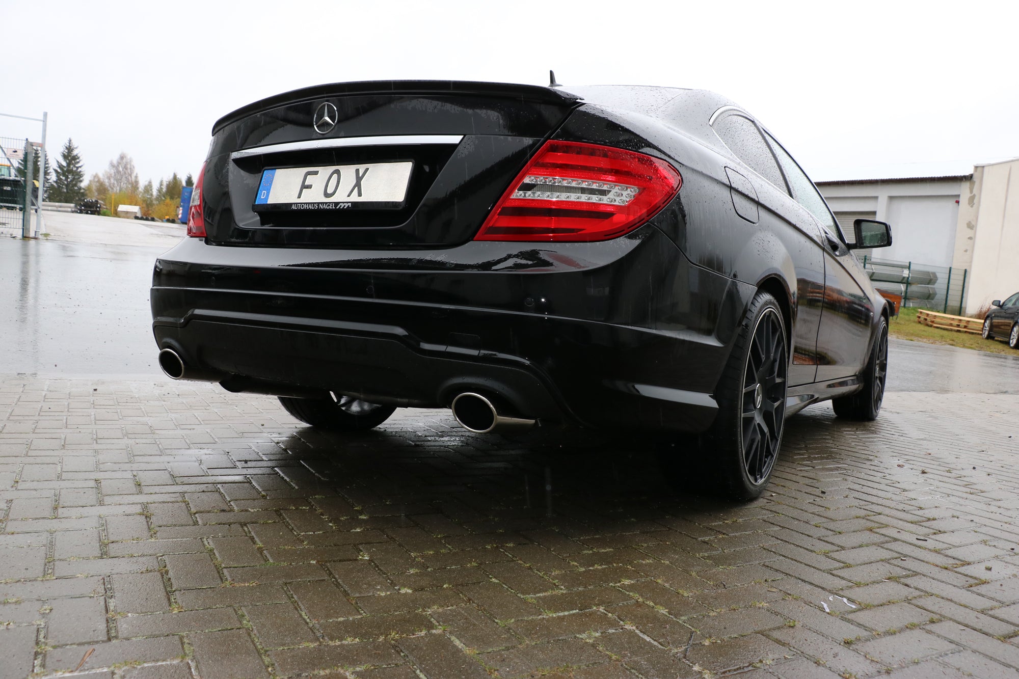 Fox passend fürMercedes C-Klasse 4 Zylinder - W204/S204 Endschalldämpfer rechts/links mit Y-Verbindungsstück - 115x85 Typ 32 rechts/links