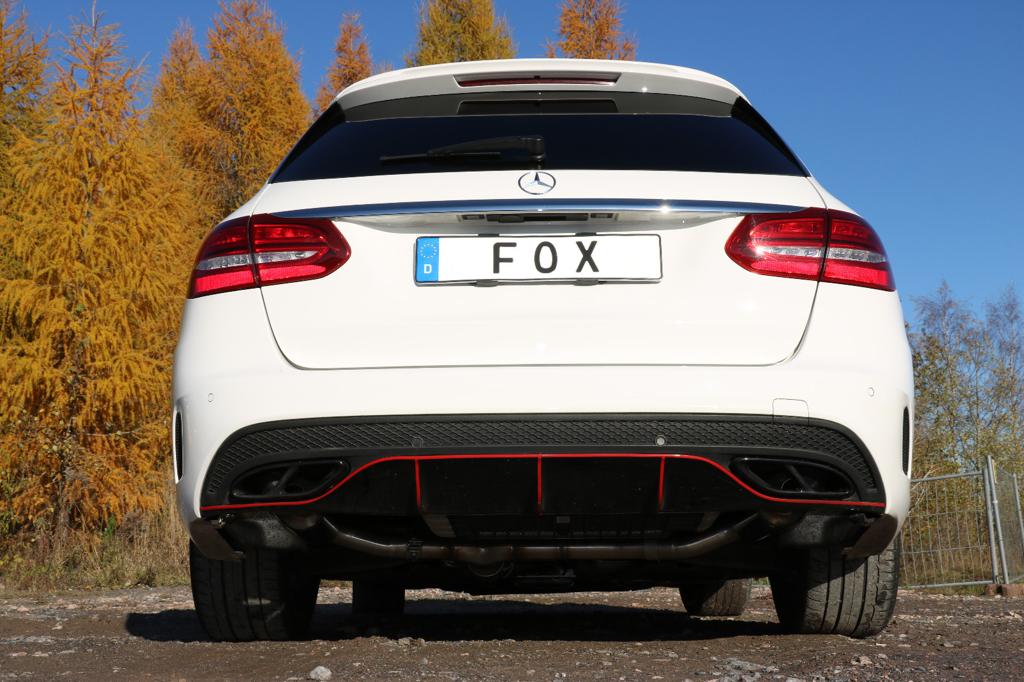 Fox passend fürMercedes C-Klasse 205 Limousine/ T-Modell/ Cabrio/ Coupe Endschalldämpfer rechts/links mit Endrohrtulpen