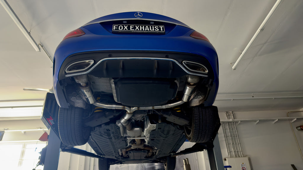 Fox passend fürMercedes C-Klasse 205 Limousine/ T-Modell/ Cabrio/ Coupe Endschalldämpfer rechts/links mit Endrohrtulpen