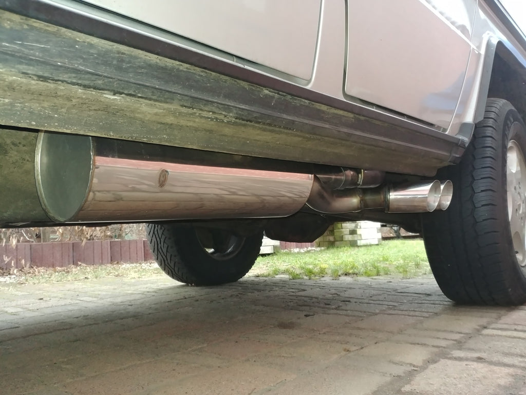 Fox passend fürMercedes G-Klasse - 463 (ohne Trittbrett) Endschalldämpfer Ausgang seitlich - 2x80 Typ 14