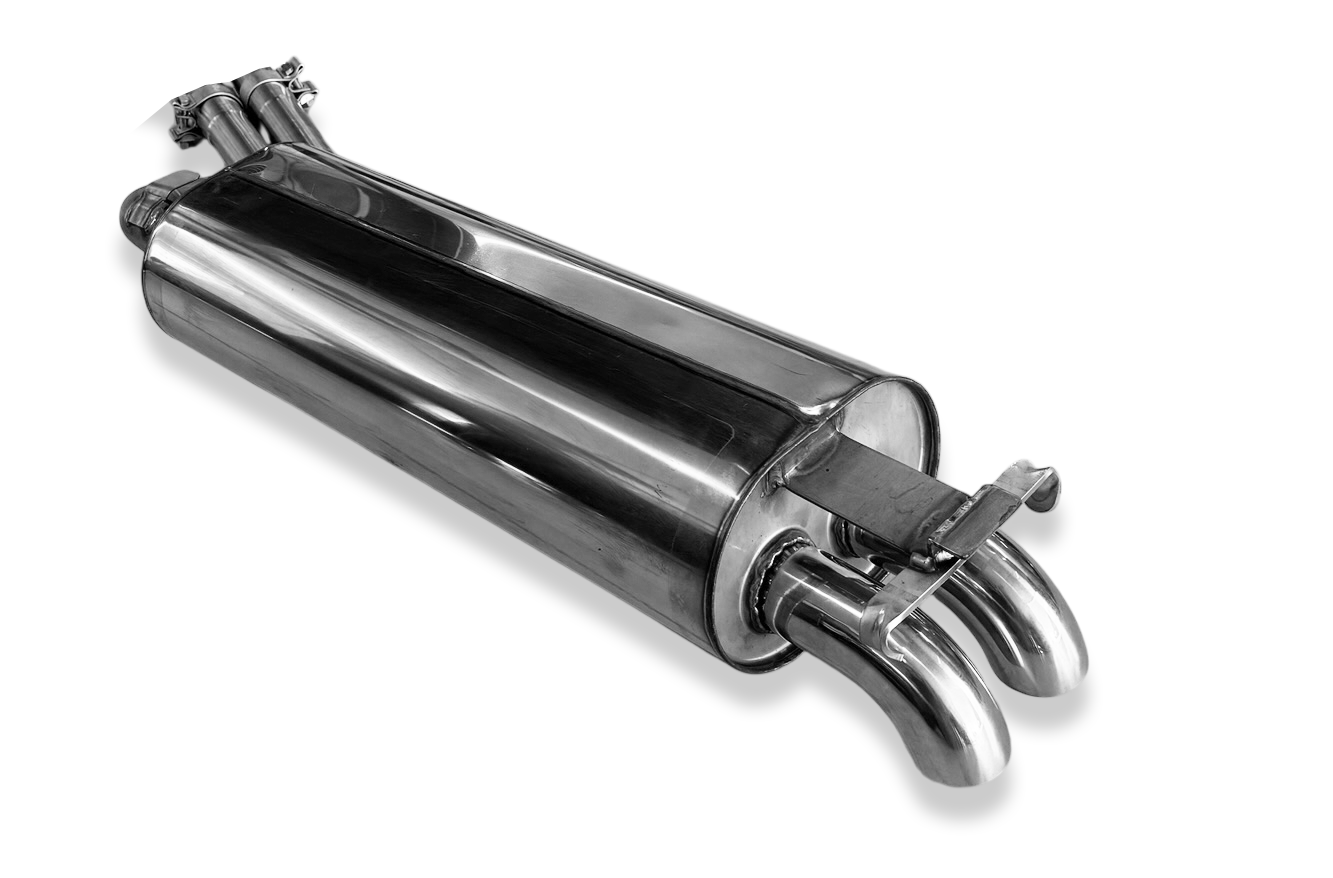 Fox passend für Mercedes W123/S123 - 4 Zylinder Endschalldämpfer - 2x55 Typ 26