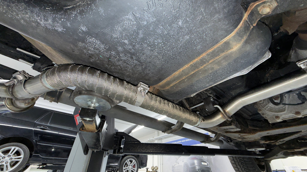 Fox passend fürNissan Navara D40 - 3,0l dCi Endschalldämpfer Sidepipe, Ausgang rechts und links am Fahrzeug - 2x90 Typ 16 rechts/links