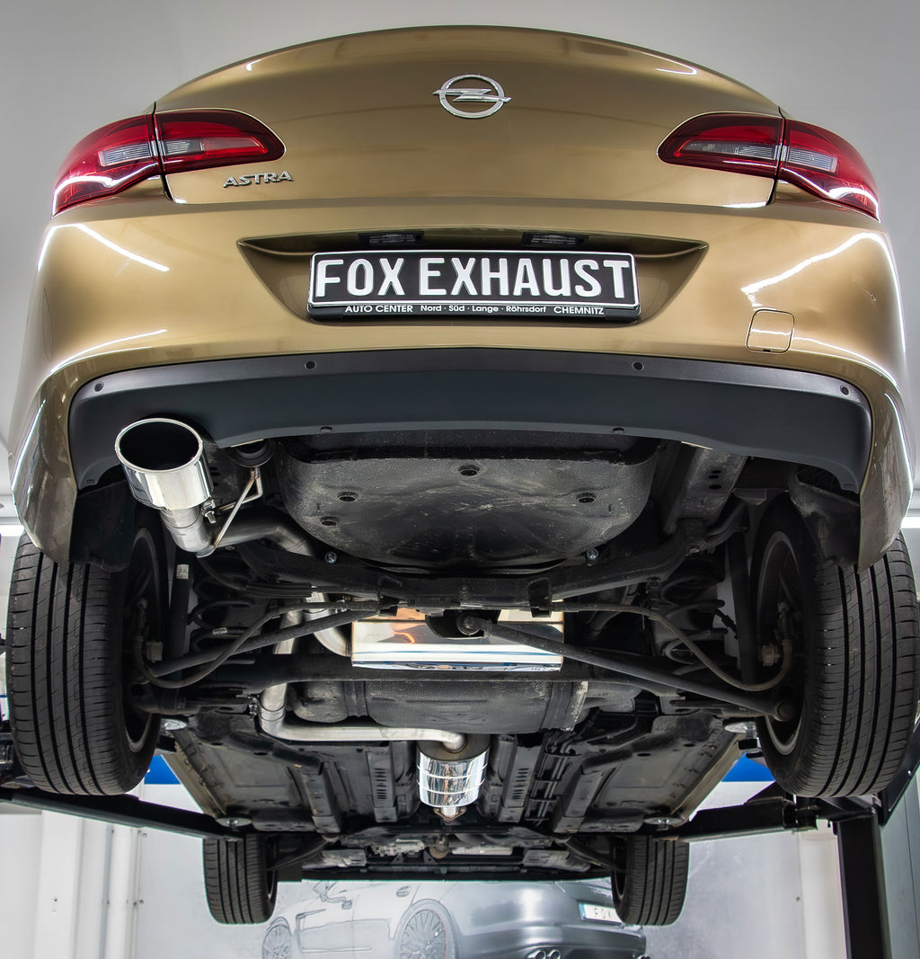 Fox passend für Opel Astra J Stufenheck Endschalldämpfer quer Ausgang links - 140x90 Typ 32