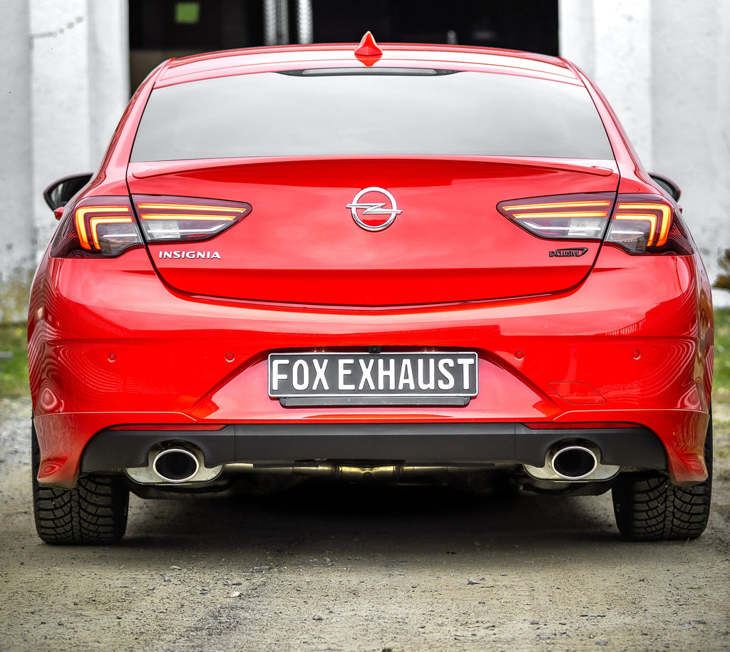 Fox passend fürOpel Insignia B - Grand Tourer 4x4 Endschalldämpfer rechts/links mit Stutzen und Vorschalldämpfer - 115x85 Typ 32 rechts/links