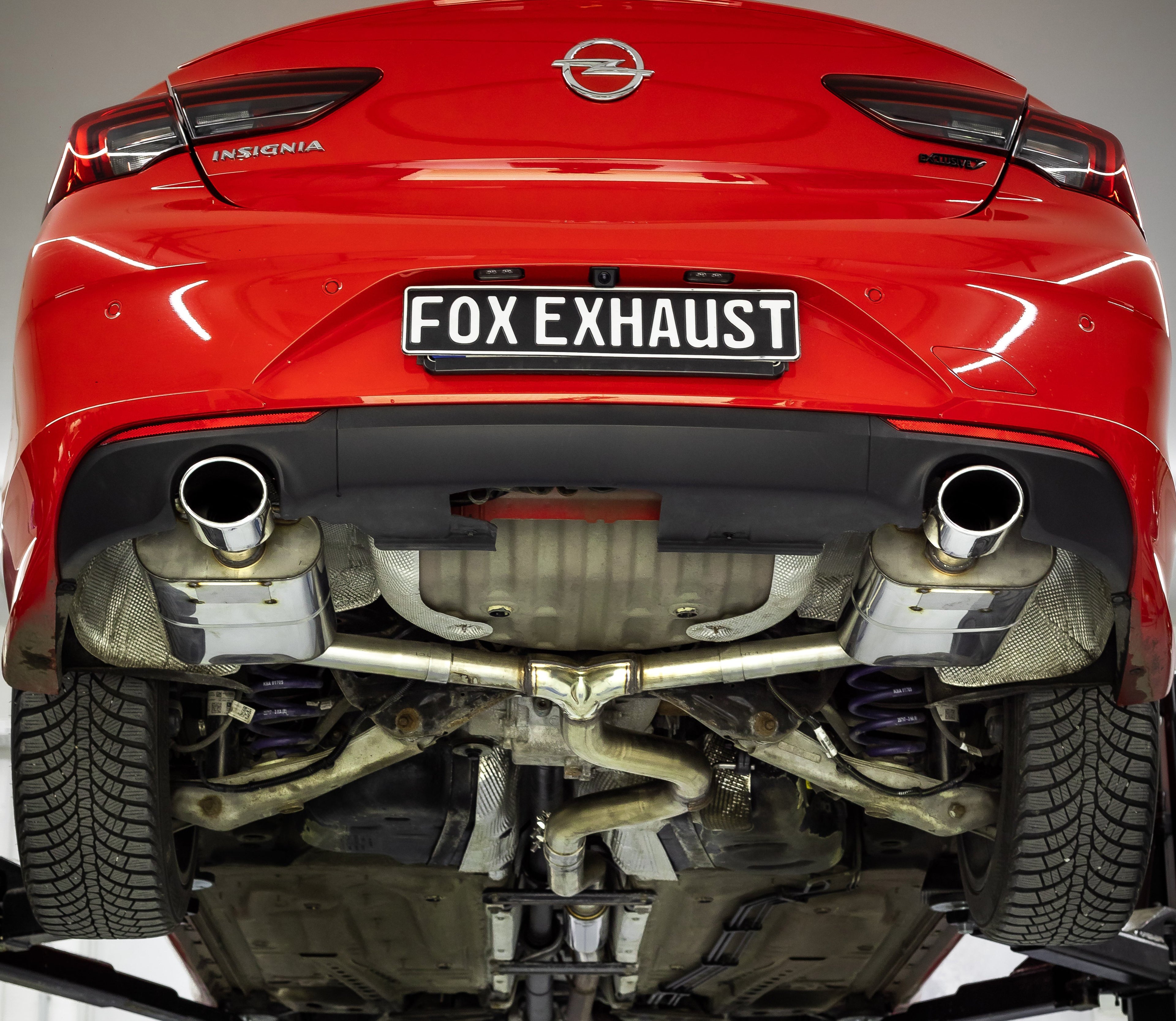 Fox passend fürOpel Insignia B - Grand Tourer 4x4 Endschalldämpfer rechts/links mit Stutzen und Vorschalldämpfer - 115x85 Typ 32 rechts/links