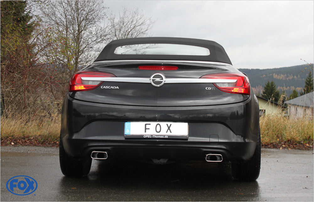 Fox passend fürOpel Cascada Endschalldämpfer quer Ausgang rechts/links - 145x65 Typ 59 rechts/links
