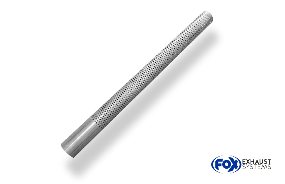 Fox Perforiertes Rohr Variante 1 - Ø40mm - Länge: 600mm Mit ausgestanzten Löchern Ø3mm - ca. 100mm sind nicht perforiert - Material: 1:4512