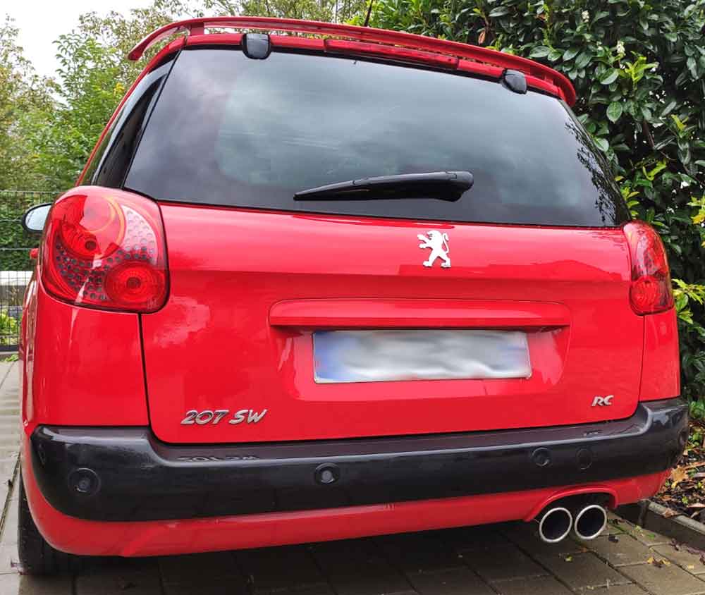 Fox passend fürPeugeot 207 SW RC Endschalldämpfer einseitig - 2x100 Typ 16