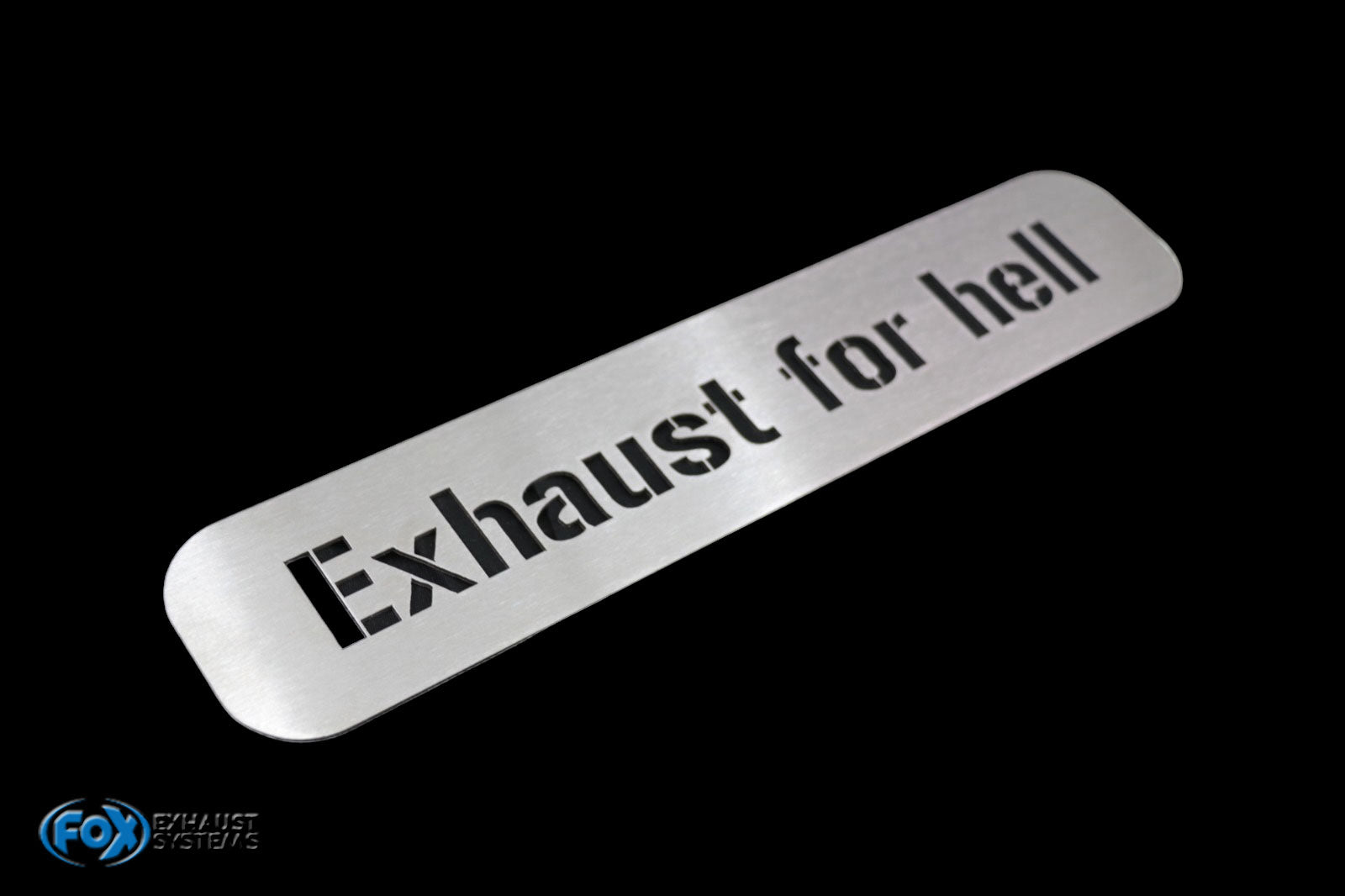 Fox Edelstahlplatte "Exhaust for hell" 300x60mm