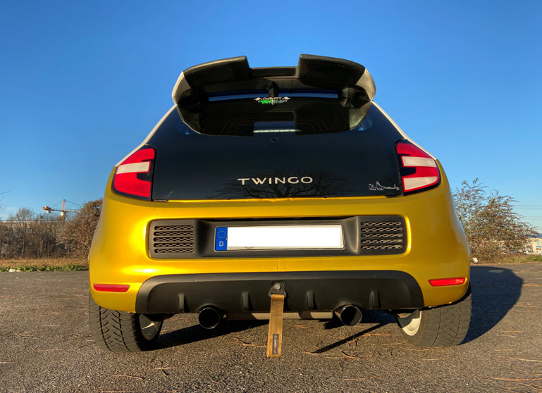 Fox passend fürRenault Twingo III 4-Türer - BCM Endschalldämpfer quer Ausgang rechts/links inkl. Flexstück - 1x80 Typ 14 rechts/links