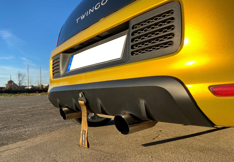 Fox passend fürRenault Twingo III 4-Türer - BCM Endschalldämpfer quer Ausgang rechts/links inkl. Flexstück - 1x80 Typ 14 rechts/links
