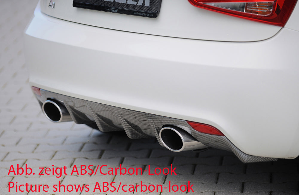 Fox passend für Rieger Heckeinsatz Audi A1 (8X): 08.10-12.14 (bis Facelift) ABS schwarz glänzend (Bild ist nichts ABS schwarz glänzend, zeigt nur die Optik) - für Fzg. ohne S-Line Exterieur