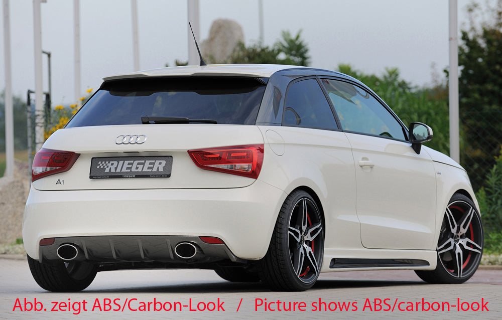 Fox passend fürRieger Heckeinsatz Audi A1 (8X): 08.10-12.14 (bis Facelift) ABS matt schwarz (Bild ist nichts ABS matt, zeigt nur die Optik) - für Fzg. ohne S-Line Exterieur