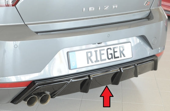 Fox passend fürSeat Ibiza V - KJ Rieger Heckeinsatz mit Endrohraussparung für Sport-ESD links