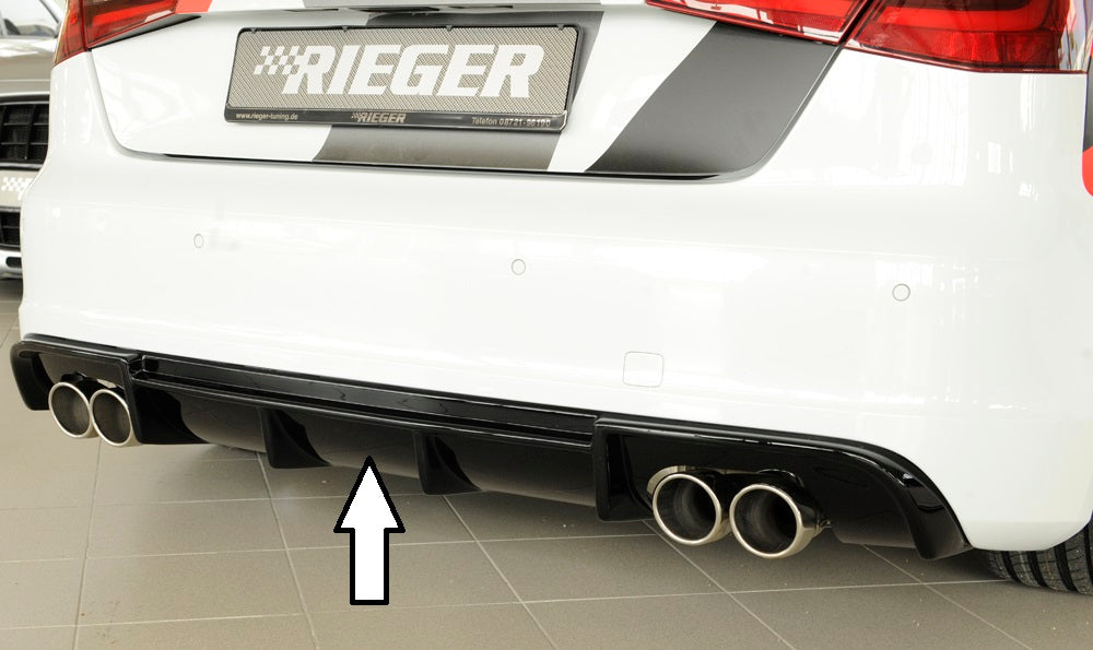 Fox passend für Audi A3 8V S-Line Sportback Rieger Heckeinsatz ABS schwarz glänzend
