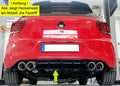 Fox passend für Rieger Heckeinsatz VW Polo AW GTI Facelift ABS - glänzend - für 4x100mm Endrohre - schwarz glänzend inkl. Montagezubehör und Gutachten