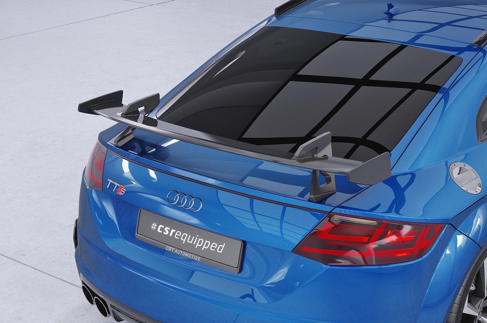 CSR Schwanenhals Heckflügel mit ABE als Ersatzteil für Audi TT (FV/8S) Coupe SHF004-D01-F001-F-P | Schwarz lackiert (keine Lackierung erforderlich)