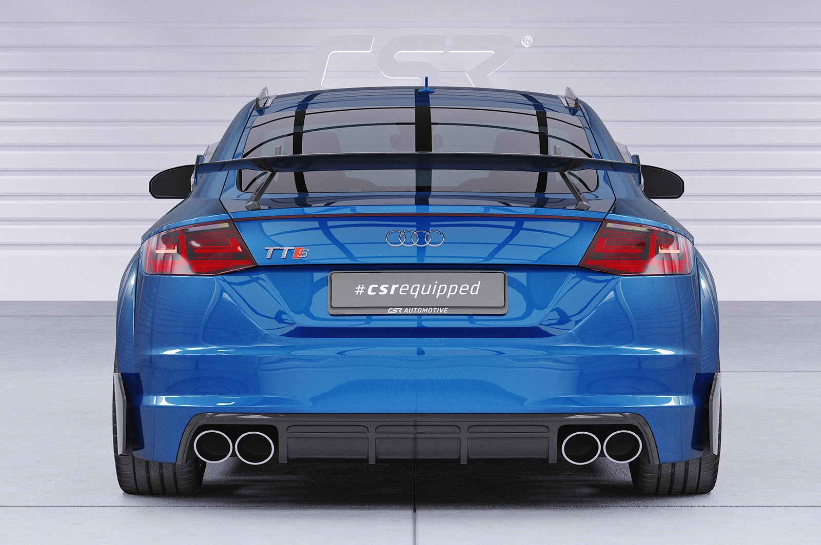 CSR Schwanenhals Heckflügel mit ABE als Ersatzteil für Audi TT (FV/8S) Coupe SHF004-D01-F001-F-P | Schwarz lackiert (keine Lackierung erforderlich)