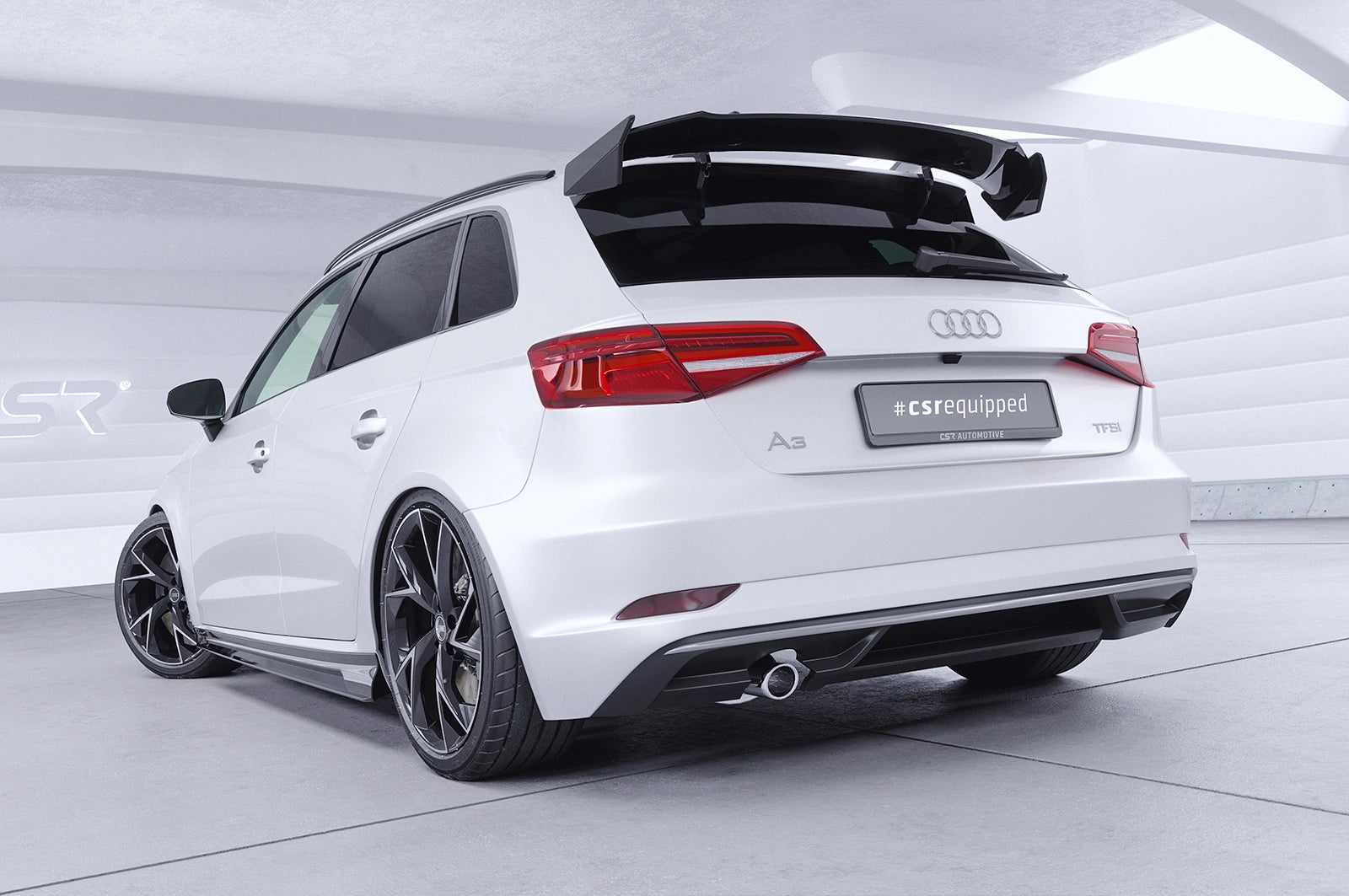 CSR Schwanenhals Heckflügel mit ABE für Audi A3 8VA Sportback