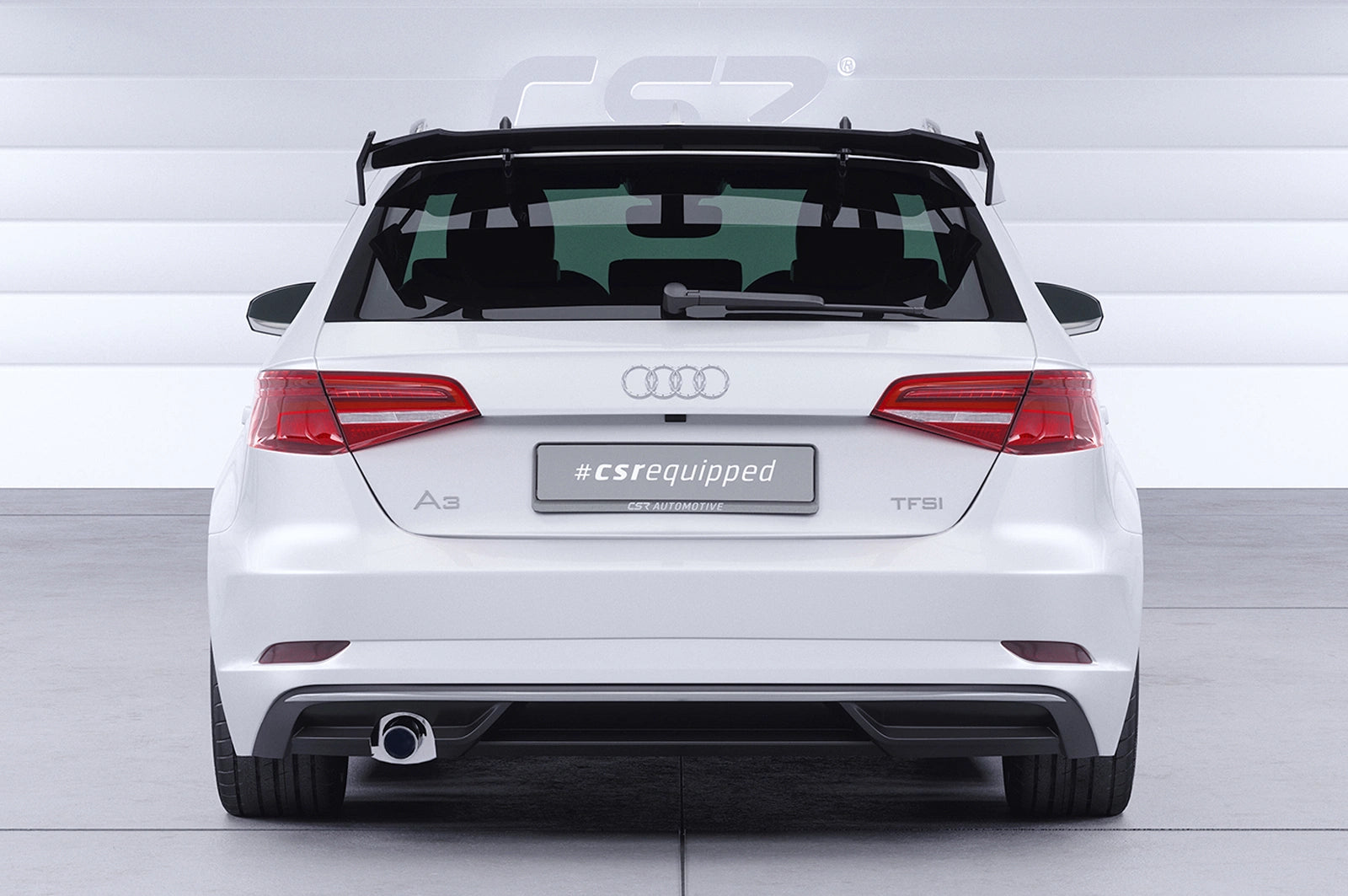 CSR Schwanenhals Heckflügel mit ABE für Audi A3 8VA Sportback