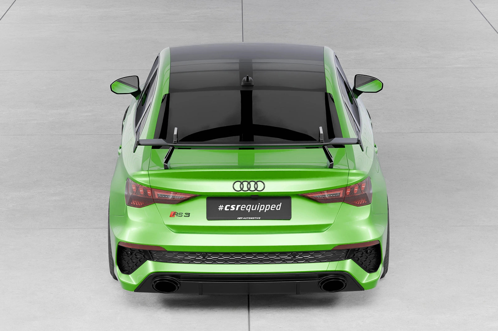 CSR Schwanenhals Heckflügel mit ABE für Audi A3 / S3 / RS3 (8Y) Limousine SHF057-D01-F002-C | Carbon Look Hochglanz (keine Lackierung erforderlich)