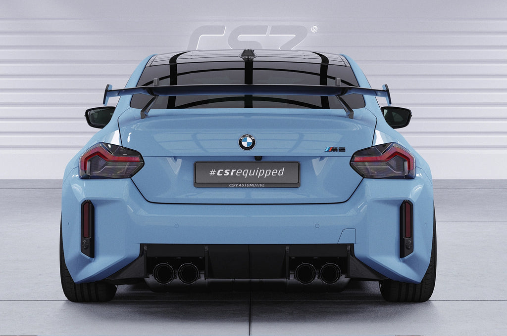 CSR Schwanenhals Heckflügel mit ABE für BMW 2er G42 / M2 G87 Coupe SHF056-D01-F002-C | Carbon Look Hochglanz (keine Lackierung erforderlich)