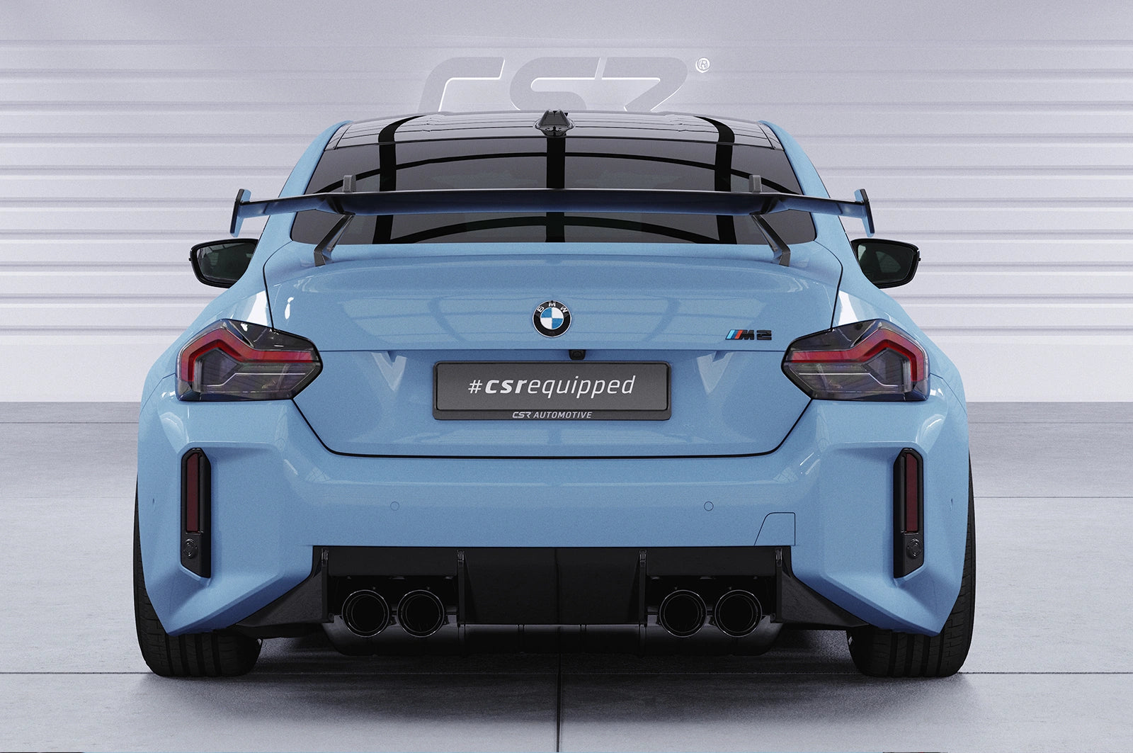 CSR Schwanenhals Heckflügel mit ABE für BMW 2er G42 / M2 G87 Coupe SHF056-D01-F002-C | Carbon Look Hochglanz (keine Lackierung erforderlich)