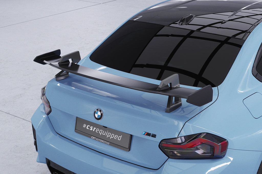 CSR Schwanenhals Heckflügel mit ABE für BMW 2er G42 / M2 G87 Coupe SHF056-D01-F002-F-P | Schwarz lackiert (keine Lackierung erforderlich)
