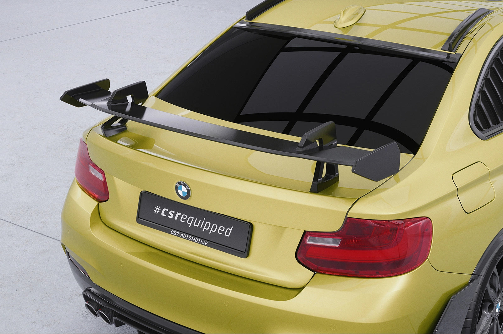 CSR Schwanenhals Heckflügel mit ABE für BMW 2er/M2 F22/F23/F87 Coupe SHF011-D01-F002-F-L | Unlackiert roh (Lackierung erforderlich)
