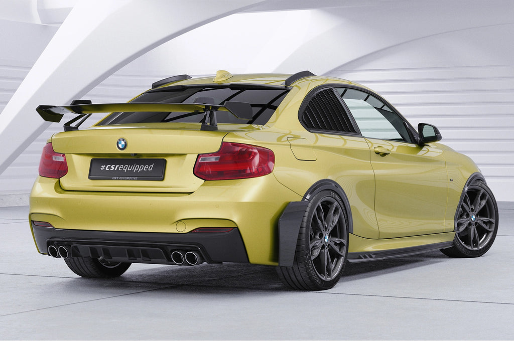 CSR Schwanenhals Heckflügel mit ABE für BMW 2er/M2 F22/F23/F87 Coupe SHF011-D01-F002-F-L | Unlackiert roh (Lackierung erforderlich)